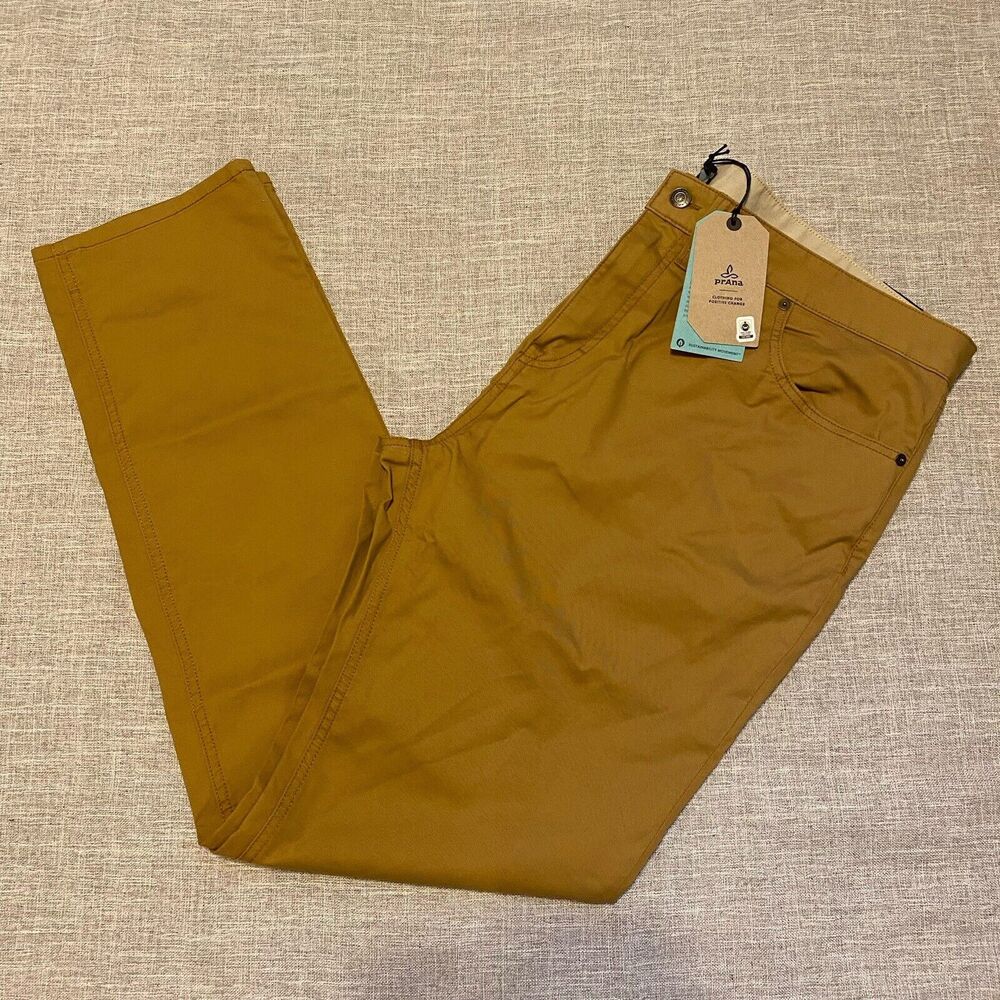 Prana Pants Mens Sz  40x34 Ulterior Embark Brown Khaki Slim Fit Dadcore Casual